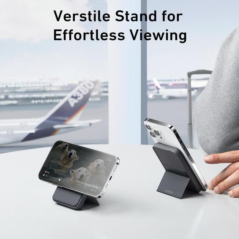 Anker Magnetic Power Bank, Built-In Foldable Stand, USB-C Port on the Side, 5,000Mah Capacity, Perfectly Compatible with Iphone 17/16/15/14/13 Series