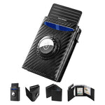 Smart Wallet for Airtag,Slim Leather RFID Bifold with Pop-Up Feature,9-14 Card Capacity & ID Window,Cash Slot,Gifts for Men (Airtag Not Included)