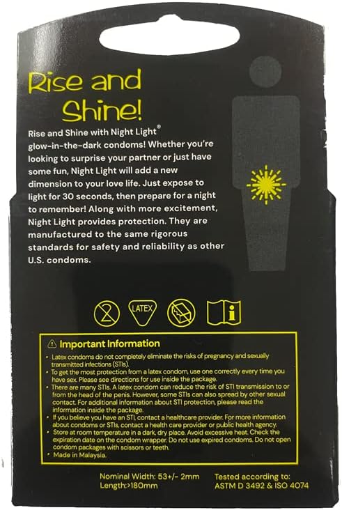 Glow in the Dark Condoms - 3 Pack - Night Light-