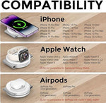 3-In-1 Hicober Wireless Charging Station, Magnetic Portable Charger Dock 18W for Iphone 15/Pro/Max/Plus, Iphone 14/13/12, Compatible with Apple Watch Series 9/Ultra 1, 2 and Airpods, Ideal for Travel and Holiday Presents