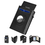 Smart Wallet for Airtag,Slim Leather RFID Bifold with Pop-Up Feature,9-14 Card Capacity & ID Window,Cash Slot,Gifts for Men (Airtag Not Included)