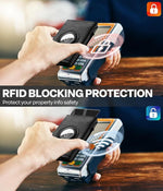 Smart Wallet for Airtag,Slim Leather RFID Bifold with Pop-Up Feature,9-14 Card Capacity & ID Window,Cash Slot,Gifts for Men (Airtag Not Included)