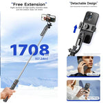 67" Phone Tripod ,Phone Holder for Iphone/Android & Selfie Stick,Upgraded Stand,Suitable for Home and Travel, Travel-Friendly & Stable Cellphone Smartphone