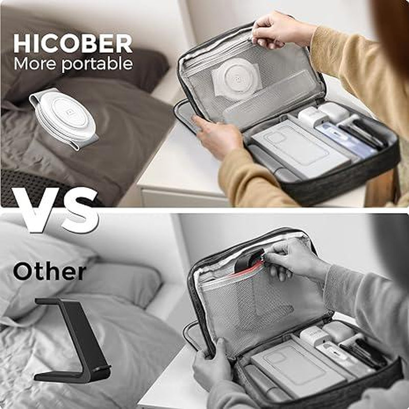 3-In-1 Hicober Wireless Charging Station, Magnetic Portable Charger Dock 18W for Iphone 15/Pro/Max/Plus, Iphone 14/13/12, Compatible with Apple Watch Series 9/Ultra 1, 2 and Airpods, Ideal for Travel and Holiday Presents