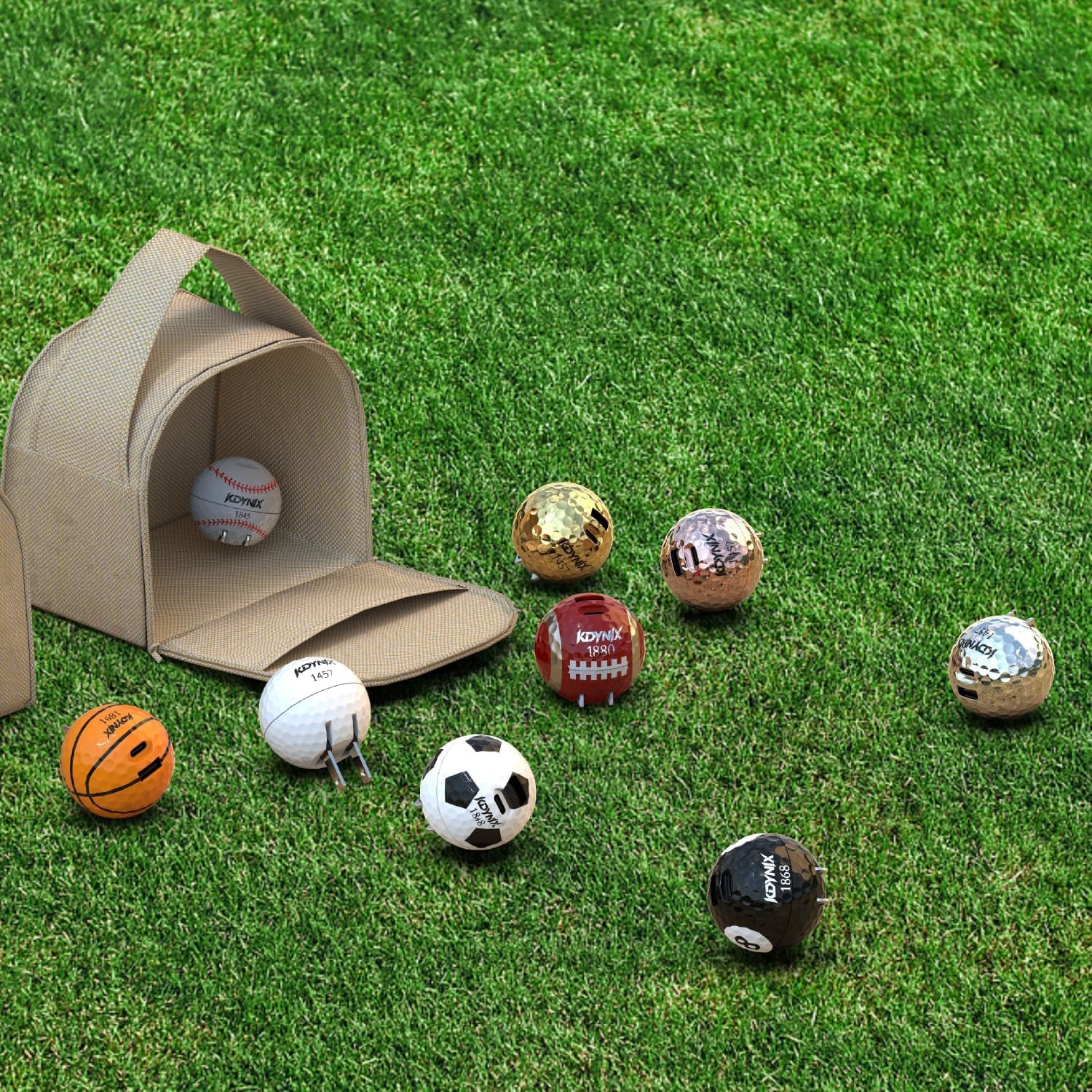 20W Dual Port Creative Golf Ball Charger Block， Gan III Power Adapter Fast Wall Charger with UL Certified, Fast Charging for Iphone 16/16 Pro/16 Pro Max/16 Plus/15/14/13/12, Galaxy, Ipad, Airpods