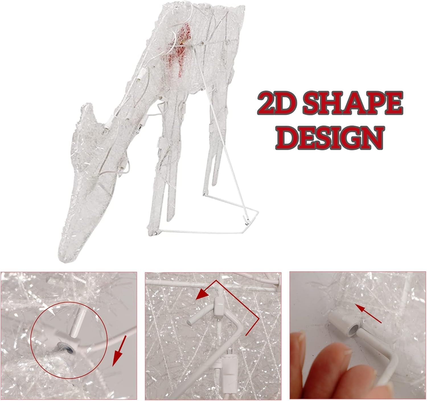 3 Pack Tinsel Reindeer Family Lighted 2D Deer Christmas Decor, with Clear 60 Count Lights, Light up Buck, Doe and Fawn Indoor or Outdoor Yard Lawn Festive Holiday Decoration