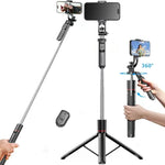 67" Phone Tripod ,Phone Holder for Iphone/Android & Selfie Stick,Upgraded Stand,Suitable for Home and Travel, Travel-Friendly & Stable Cellphone Smartphone